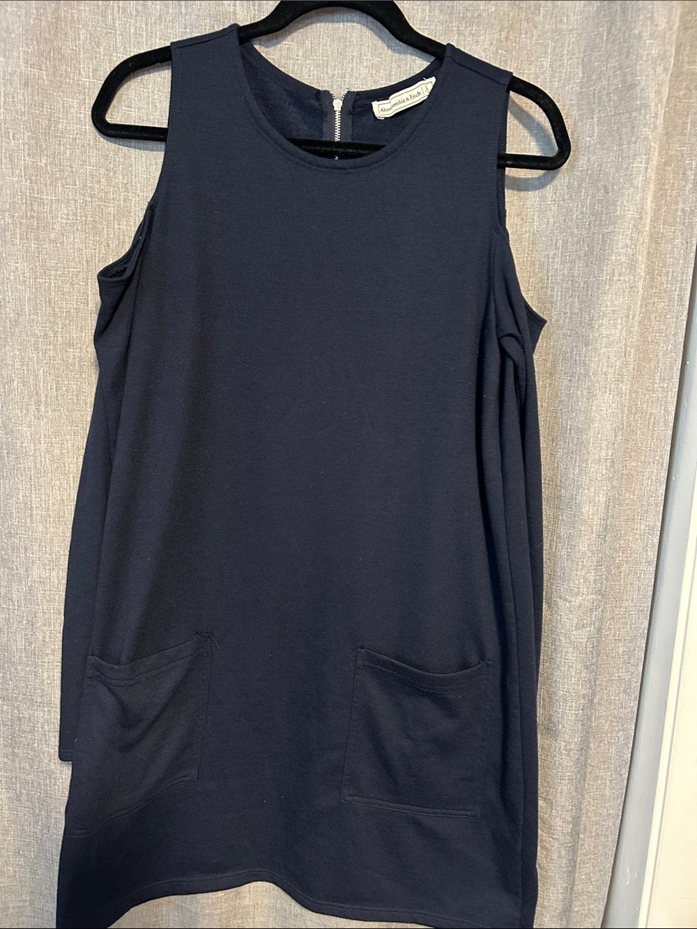 Abercrombie & Fitch Navy Cold-Shoulder Shift Dress
